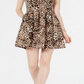 Vestido feminino Vince Camuto com estampa animal e bainha, marrom, tamanho 14