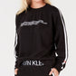Calvin Klein Moletom Feminino com Logo e Manga Longa Cinza Tamanho GG