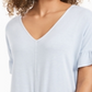 Blusa feminina estilo &amp; co, manga bufante, amarração frontal, azul, tamanho GG