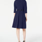 Vestido Calvin Klein Feminino Azul com Cinto e Elástico Tamanho 10P