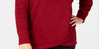 Ideology Women's Fleece Cowl Neck Pullover Top Wine Size XXXL