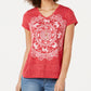 Camiseta feminina gráfica Style &amp; Co vermelha tamanho médio
