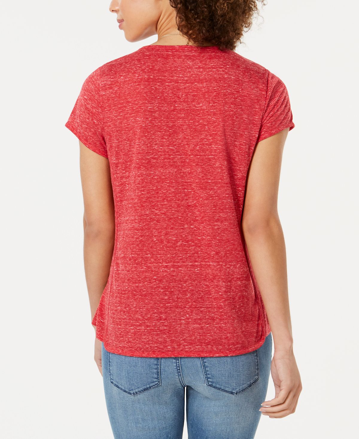 Camiseta feminina gráfica Style &amp; Co vermelha tamanho médio