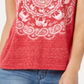 Camiseta feminina gráfica Style &amp; Co vermelha tamanho médio
