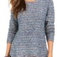 Suéter listrado metálico com fios pequenos feminino Style &amp; Co Azul Tamanho Pequeno S