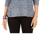 Suéter listrado metálico com fios pequenos feminino Style &amp; Co Azul Tamanho Pequeno S