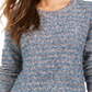 Suéter listrado metálico com fios pequenos feminino Style &amp; Co Azul Tamanho Pequeno S
