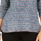 Suéter listrado metálico com fios pequenos feminino Style &amp; Co Azul Tamanho Pequeno S
