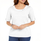Karen Scott Top Feminino de Algodão com Argola Branco Tamanho P