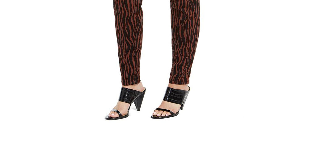 Calça jeans skinny feminina com estampa de tigre e cintura média da INC International Concepts, marrom, tamanho 20W