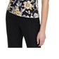 Blusa feminina Tommy Hilfiger com estampa floral e decote torcido - Azul-marinho, tamanho P