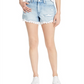 Shorts jeans desgastado de cintura alta para mulheres Blank NYC, azul-marinho, tamanho 27