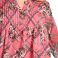 Blusa feminina Charter Club estampada com frente franzida rosa tamanho 0X