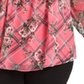 Blusa feminina Charter Club estampada com frente franzida rosa tamanho 0X