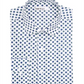 Camisa social masculina Bar III com estampa de bolinhas e gola slim fit, branca, tamanho L-16,5x34-35