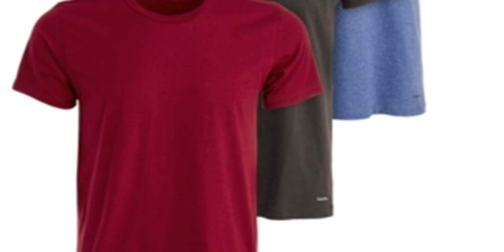 Camiseta Calvin Klein Masculina Gola Redonda Ajuste Clássico Pacote com 3 Roxa Tamanho P