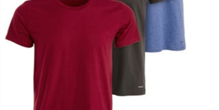 Camiseta Calvin Klein Masculina Gola Redonda Ajuste Clássico Pacote com 3 Roxa Tamanho P