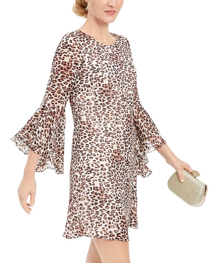 Vestido feminino com estampa animal da INC International Concepts, bege, tamanho 12