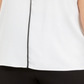 Blusa Calvin Klein Feminina Plus Size com Acabamento Contrastado, Branca, Tamanho 2X