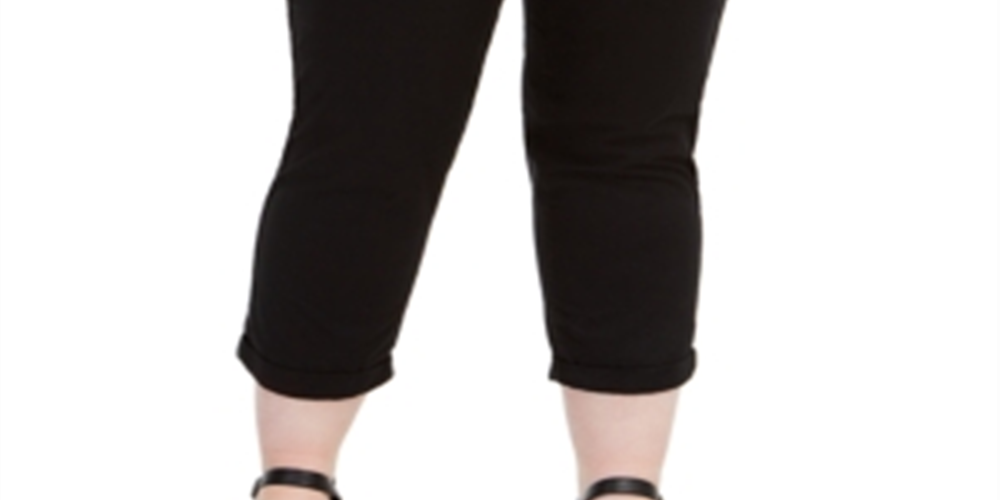 Calça utilitária feminina Style &amp; Co Twill Tape, preta, tamanho 14W