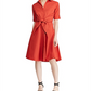 Vestido-camisa Ralph Lauren feminino manga curta comprimento até o joelho vermelho tamanho 10