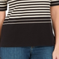Karen Scott Blusa listrada com decote canoa feminina, marrom, tamanho pequeno P