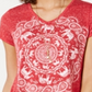 Camiseta feminina gráfica Style &amp; Co vermelha tamanho X-S