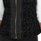 Colete acolchoado de veludo flocado feminino Charter Club, preto, tamanho pequeno P