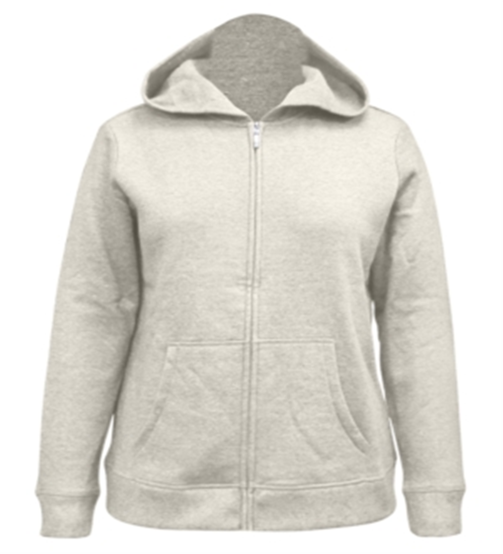 Moletom com capuz e zíper frontal feminino Karen Scott - Branco, tamanho grande