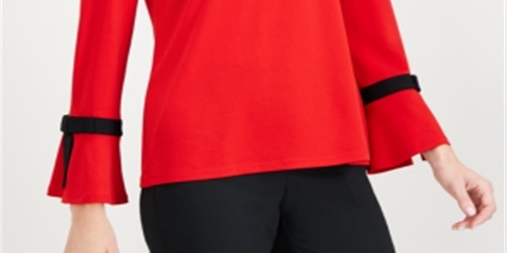 Charter Club Petite Tie-Detail Sweater Vermelho Tamanho Petite XL