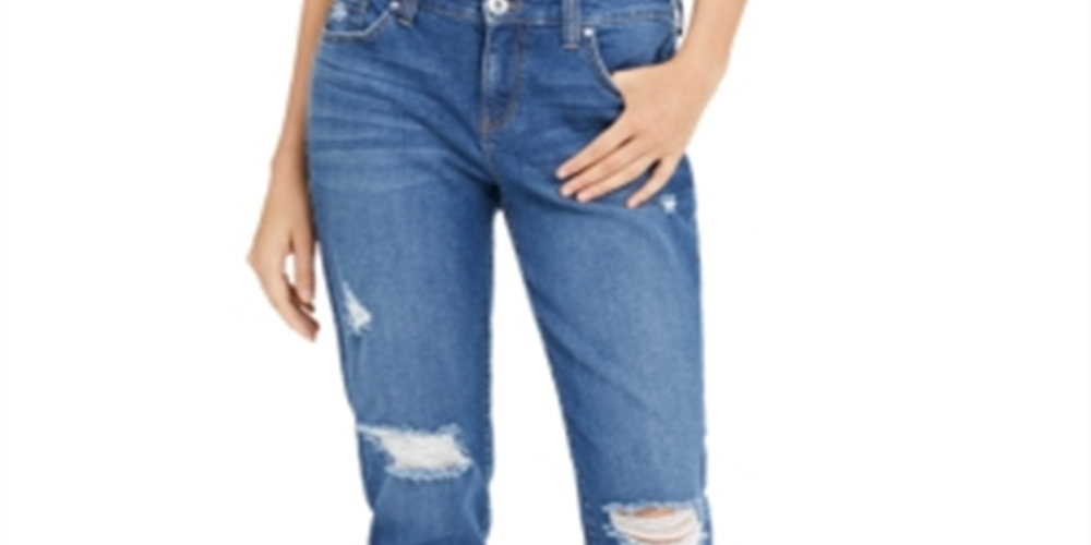 Calça jeans feminina estilo boyfriend, azul, tamanho 2, da INC International Concepts