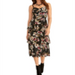 Vestido estampado em camadas Valia da Rachel Roy para mulheres, preto, tamanho GG