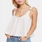 Camiseta regata feminina Carly com decote em V e costas baixas, rosa, tamanho XS