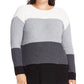 Suéter túnica waffle plus size colorblock feminino Vince Camuto cinza tamanho 2X