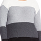 Suéter túnica waffle plus size colorblock feminino Vince Camuto cinza tamanho 2X