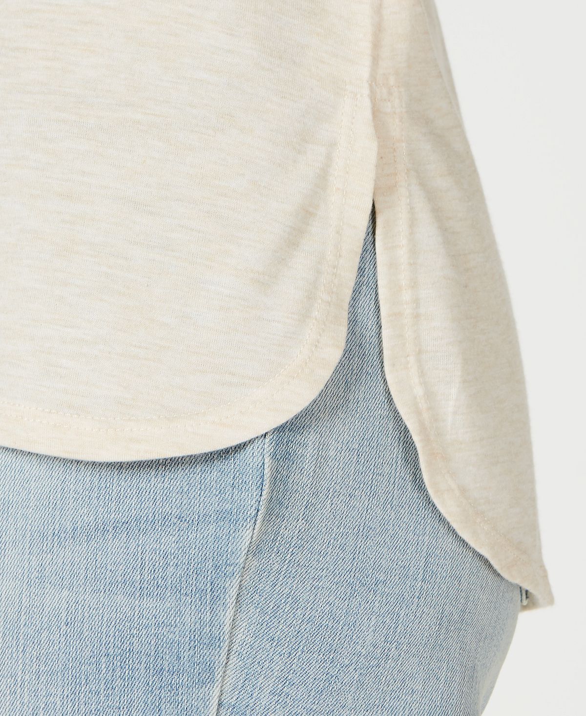 Top feminino com bainha gráfica estilo &amp; co, bege, tamanho XXL