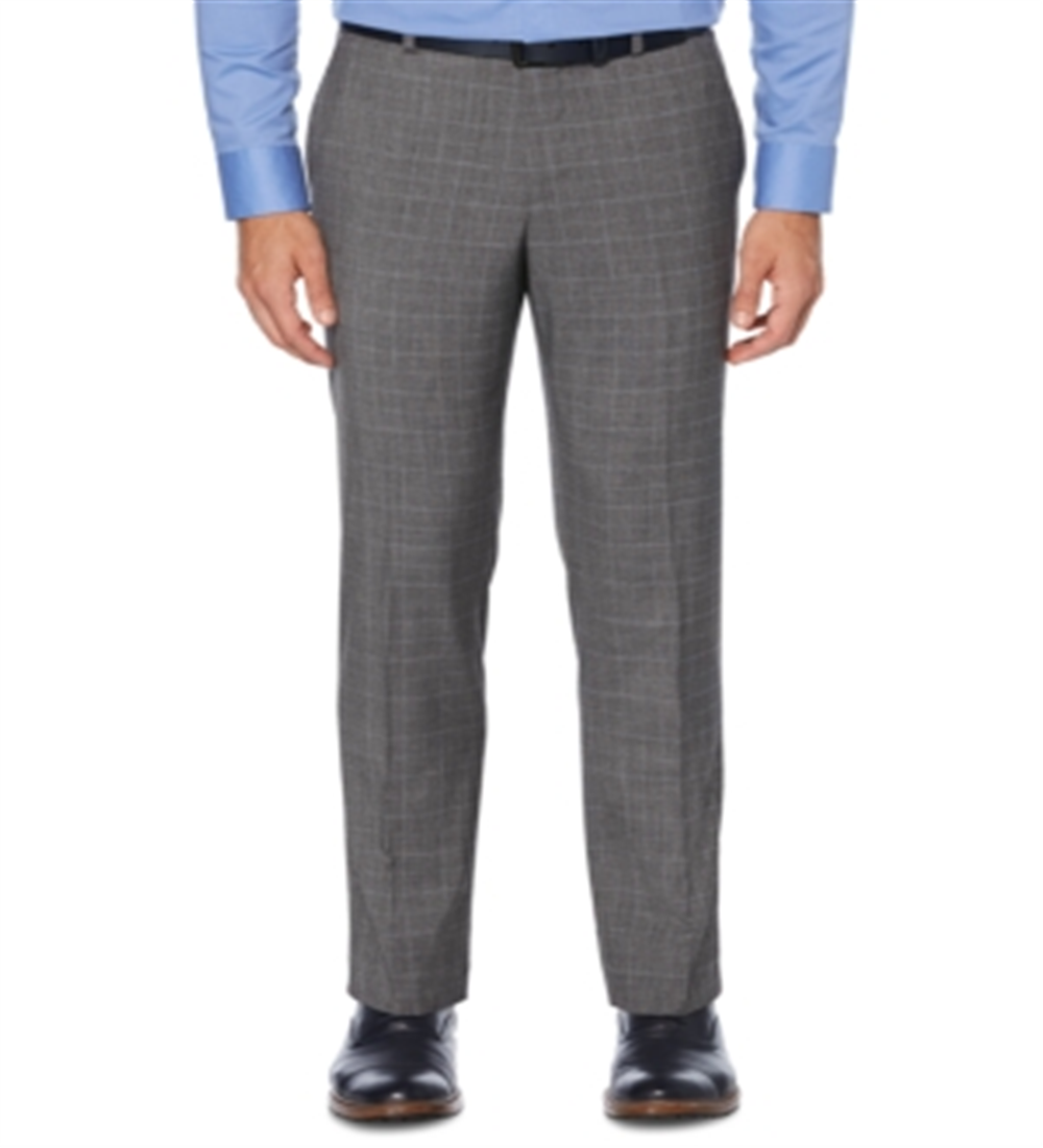 Calça social masculina Perry Ellis Stretch Slim Fit cinza tamanho 32x32