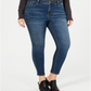 Jeans skinny feminino estilo &amp; co plus size, cintura média, ajuste curvilíneo, azul, tamanho 24W