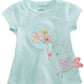 Camiseta estampada infantil First Impressions para bebê menina, tamanho 18 meses, azul