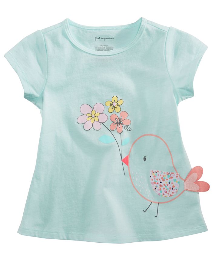 Camiseta estampada infantil First Impressions para bebê menina, tamanho 18 meses, azul