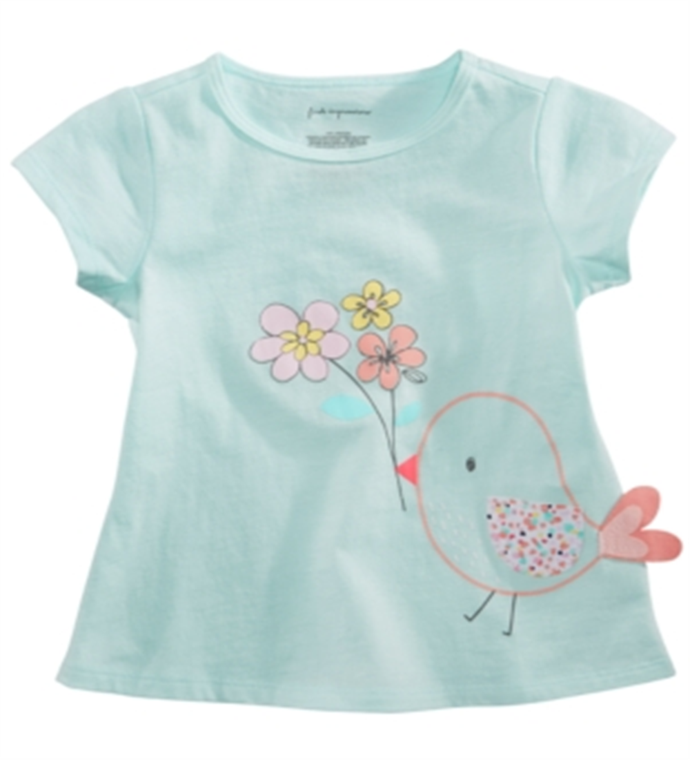 Camiseta estampada infantil First Impressions para bebê menina, tamanho 18 meses, azul