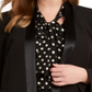 Blazer feminino Bar III Trendy Plus com acabamento em cetim, preto, tamanho 14W