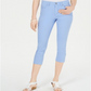 Calça jeans feminina Charter Club Tummy Control Bristol Capri Azul Tamanho 14