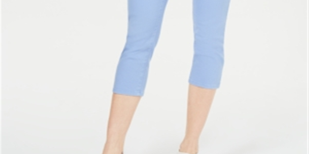 Calça jeans feminina Charter Club Tummy Control Bristol Capri Azul Tamanho 14