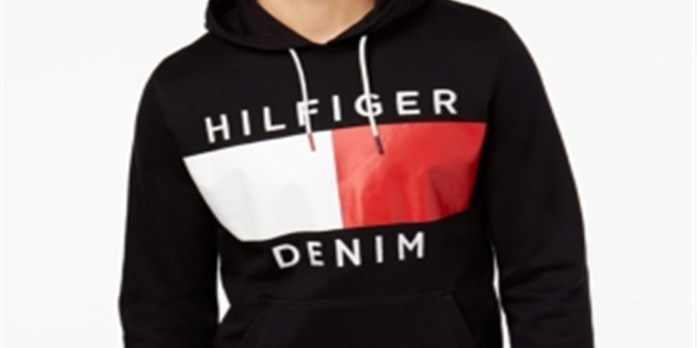 Tommy Hilfiger Brooks Pullover Hoodie Masculino em Algodão Jimmy Jazz Preto Tamanho XX-Grande