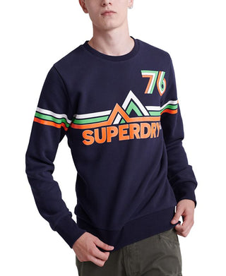 Moletom Superdry Downhill Racer Graphic Masculino Azul Tamanho Médio