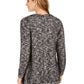 Cardigan de malha com cílios mesclados feminino Style &amp; Co, preto, tamanho XX-G