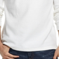 Camiseta masculina de malha waffle vintage à prova de intempéries, manga comprida, branca, tamanho pequeno