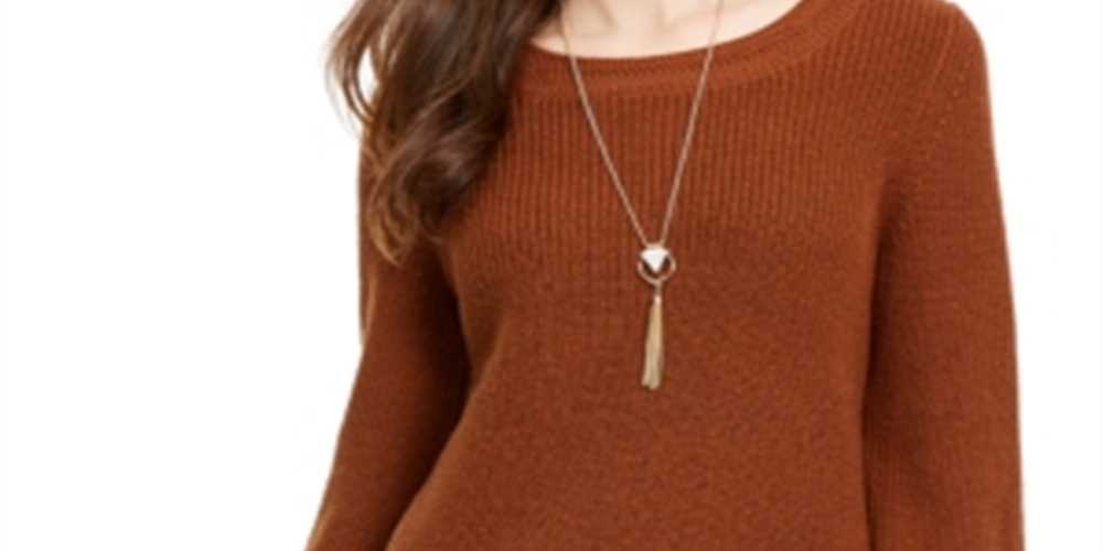 Suéter pulôver feminino de malha estilo boxy marrom tamanho GG