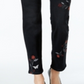 Jeans Curvy Fit Slim Ankle Jeans Feminino Estilo &amp; Co Bordado Preto Tamanho 14